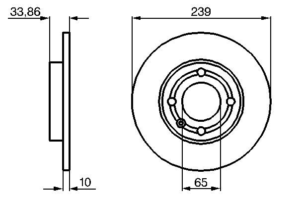 Volkswagen Polo 1994-1999 Arası 75 1.6, 64 1.9 D, 45 1.0, 1.0, 55 1.3 Bosch Marka Ön Fren Diski