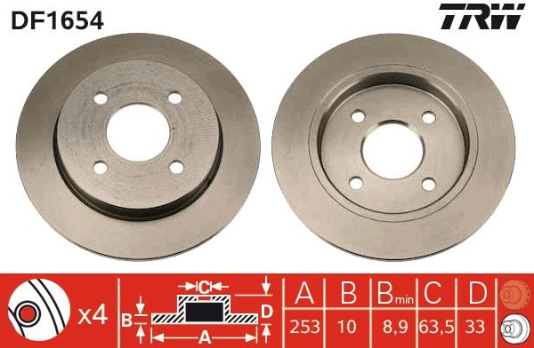 Ford Sierra 1982-1993 Arası 2.0 TRW Marka Arka Fren Diski