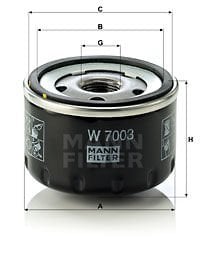 Fiat Stilo 2001-2010 Arası 1.9 JTD Mann Marka Yağ Filtresi