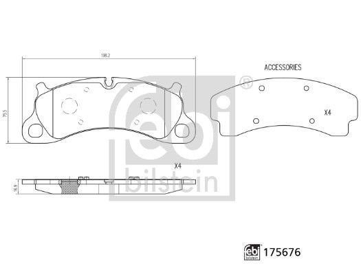 Porsche Boxster 2015-2019 Arası 3.8 Febi Marka Ön Balata