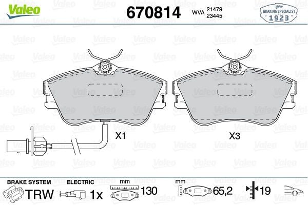 Volkswagen Transporter 1990-2004 Arası 2.4 D Valeo Marka Ön Balata