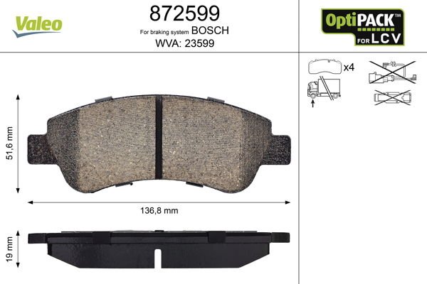 Citroen Berlingo 1996-2011 Arası 1.4 i Valeo Marka Ön Balata