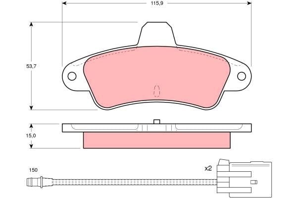Ford Mondeo 1993-2000 Arası 1.8 TD, 1.8 i 16V, 2.0 i 16V TRW Marka Arka Fişli Balata
