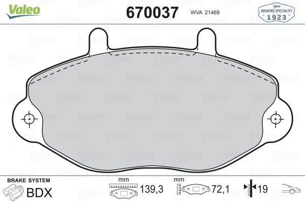 Ford Transit 1991-2000 Arası 2.5 TD, 2.0 i, 2.5 DI, 2.0 Valeo Marka Ön Balata