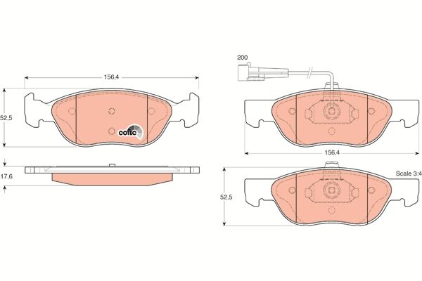 Fiat Brava 1995-2003 Arası 1.8 GT 16V TRW Marka Ön Balata Fişli