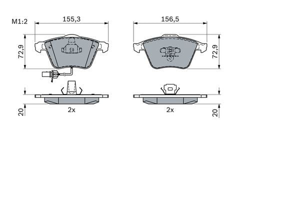 Audi A4 2002-2009 Arası 2.5 TDI, 1.8 T Bosch Marka Ön Fişli Balata