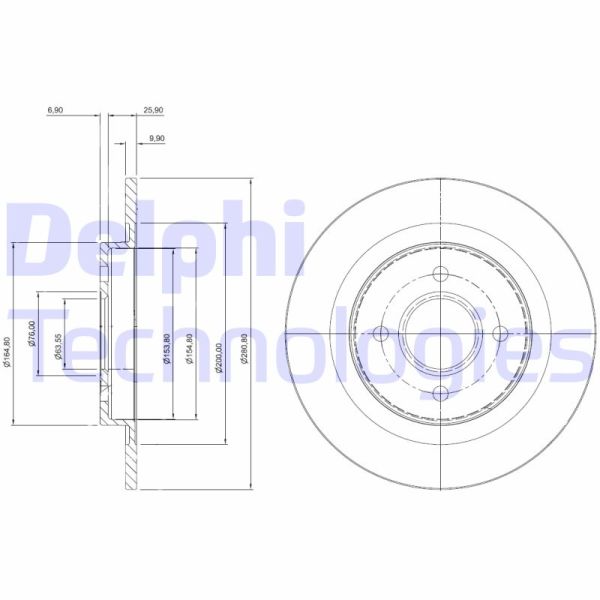 Ford Focus 1998-2009 Arası ST170 Delphi Marka Arka Fren Diski