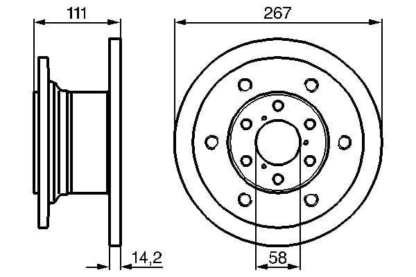 Alfa Romeo Ar 8 1978-1989 Arası 2.4 D, 2.4 TD, 2.5 D Bosch Marka Fren Diski