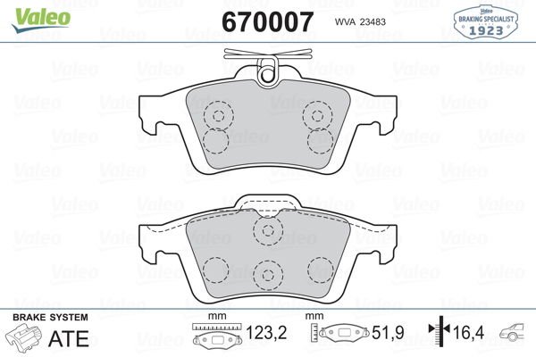 Ford Focus 2010-2014 Arası 1.6 Ti Valeo Marka Arka Balata