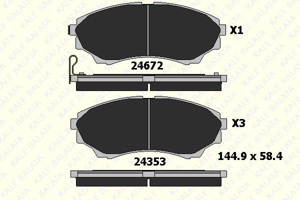 Ford Ranger 1997-2012 Arası 2.5 D 4x4, 2.5 TD 4x4, 2.5 TDCi 4x4, 3.0 TDCi 4x4 Kale Marka Ön Balata