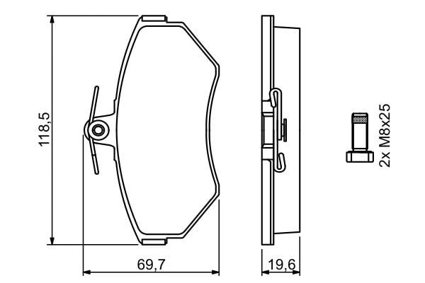 Audi A4 1994-2002 Arası 1.6 Bosch Marka Ön Balata