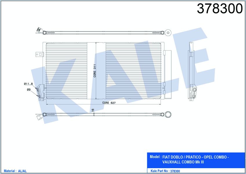Doblo IV 2.0 Klima Radyatörü Kale KAL-378300