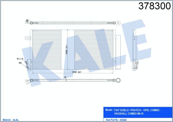 Doblo IV 2.0 Klima Radyatörü Kale KAL-378300
