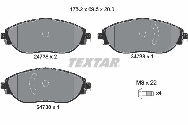 Volkswagen Tiguan 2017-2021 Arası 1.4 TSI Textar Marka Ön Balata