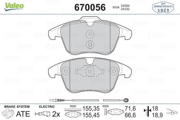 Citroen C5 2008-2012 Arası 1.6 VTi 120 Valeo Marka Ön Fişli Balata