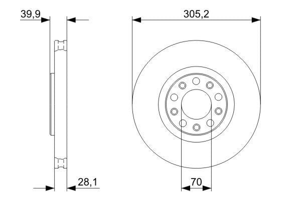 Alfa Romeo Brera 2006-2011 Arası 2.2 JTS Bosch Marka Ön Fren Diski