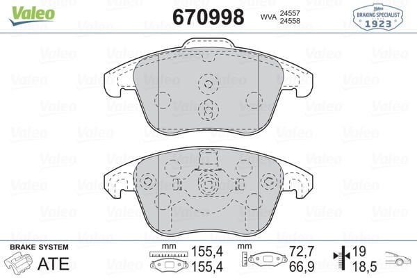 Citroen C4 2006-2015 Arası 2.0 HDi 165 Valeo Marka Ön Balata