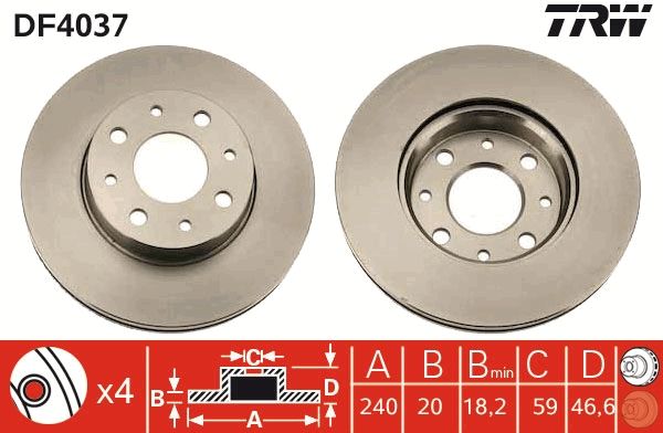 Alfa Romeo 146 1994-2001 Arası 1.7 i.e. 16V TRW Marka Ön Fren Diski