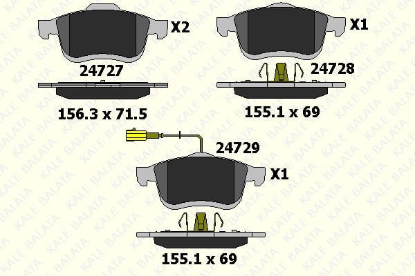 Opel Combo 2012-2016 Arası 1.4 Kale Marka Ön Balata