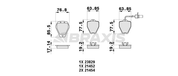 Audi A6 1997-2005 Arası 2.8, 2.8 quattro, 2.7 T quattro, 2.7 T Braxis Marka Ön Fişli Balata
