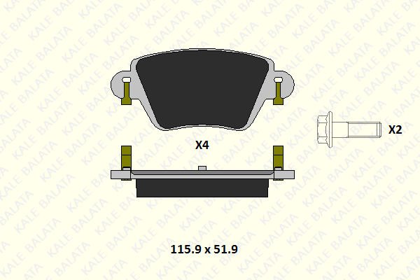 Ford Mondeo 2000-2007 Arası 1.8 16V, 2.0 16V TDDi / TDCi, 2.0 16V DI / TDDi / TDCi, 2.5 V6 24V, 2.0 16V Kale Marka Arka Balata