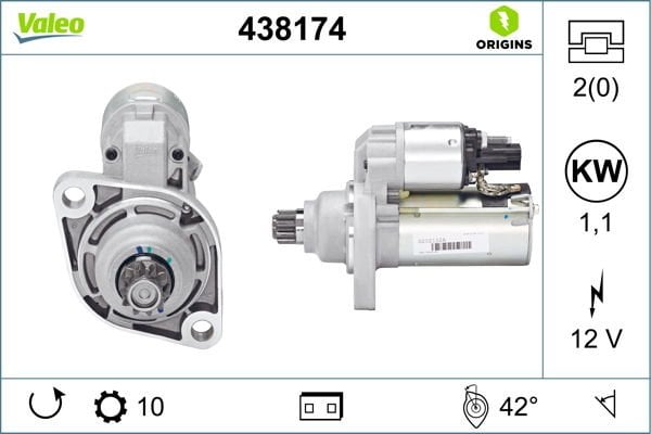 Volkswagen Golf 2008-2014 Arası 2.0 R 4motion Valeo Marka Marş Motoru