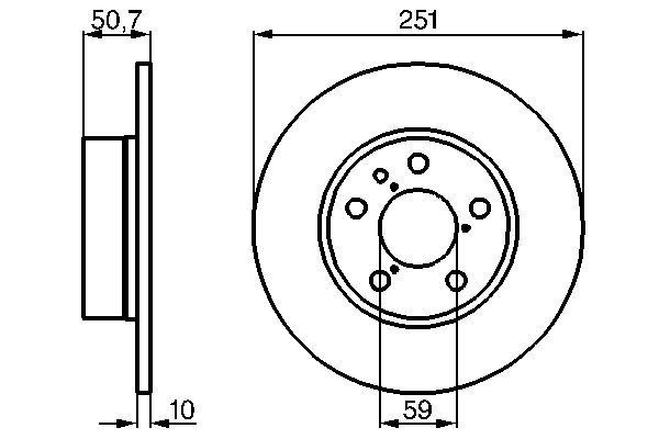 Alfa Romeo 164 1987-1998 Arası 2.0 V6 Turbo, 3.0 V6, 3.0 24V, 2.5 TD, 3.0 i.e. QV Bosch Marka Fren Diski
