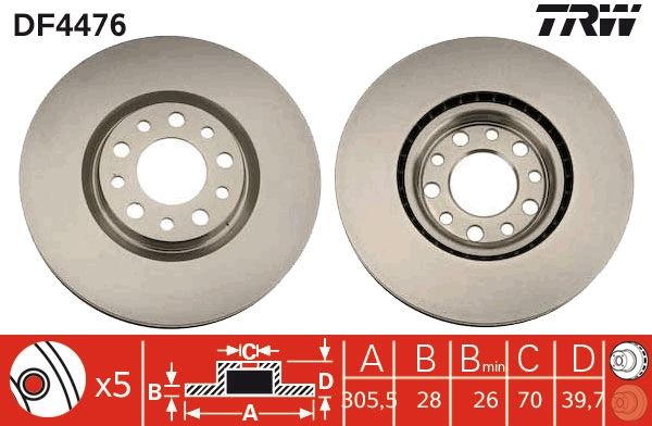 Alfa Romeo 159 2005-2012 Arası 1.9 JTDM 8V TRW Marka Ön Fren Diski