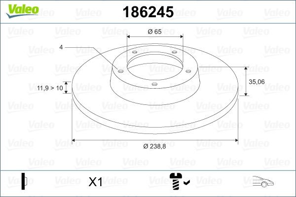 Audi 80 1972-1988 Arası 1.3 Valeo Marka Ön Fren Diski