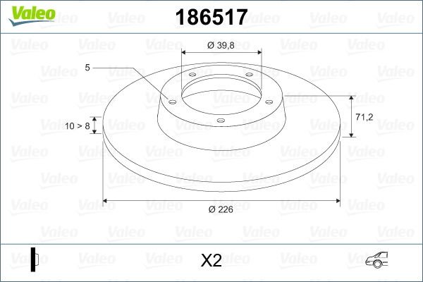 Volkswagen Golf 1989-1998 Arası 2.0 GTI 16V Valeo Marka Arka Fren Diski
