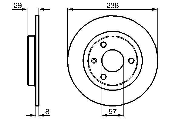 Citroen Ax 1986-1998 Arası 10 E, 14 D, 11, 10, 14 Bosch Marka Ön Fren Diski