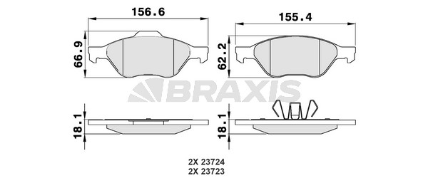 Ford C-Max 2010-2019 Arası 1.6 TDCi, 1.6 EcoBoost, 1.6 Ti, 2.0 TDCi Braxis Marka Ön Balata