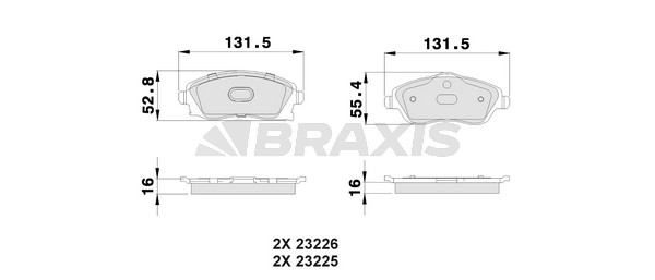 Opel Combo 2001-2005 Arası 1.7 DI 16V, 1.6, 1.7 DTI 16V Braxis Marka Ön Balata