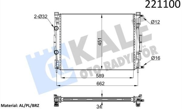 Su Radyatörü Scenic II 1.4 16v Kale Marka KAL-0520231AB