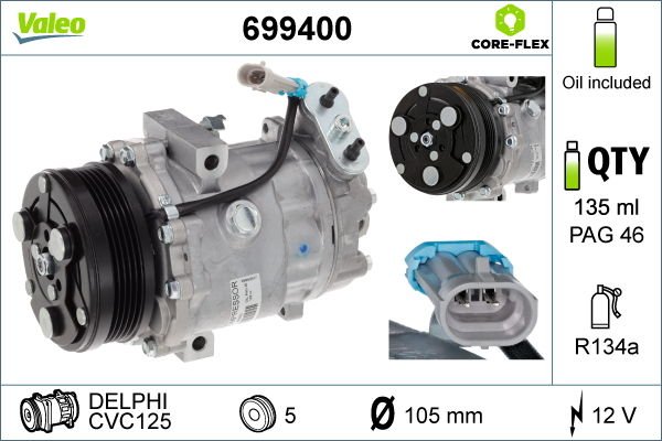 Opel Astra 1998-2005 Arası 1.6 Valeo Marka Klima Kompresörü