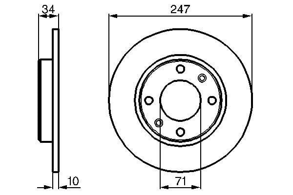 Peugeot 405 1987-1999 Arası 1.9 Injection Bosch Marka Arka Fren Diski