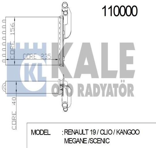 Kalorifer Radyatörü Scenic  1.6 8v Kale Marka Orijinal Üretici KAL-0583862AL