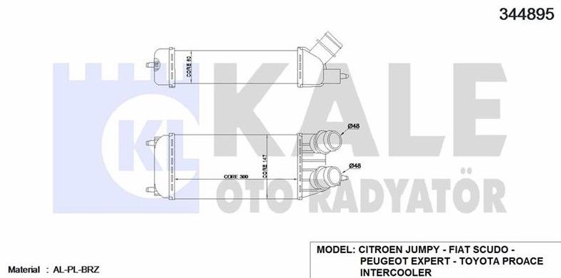 Scudo 1.6 mjt İntercooler Radyatörü Kale KLR-344895