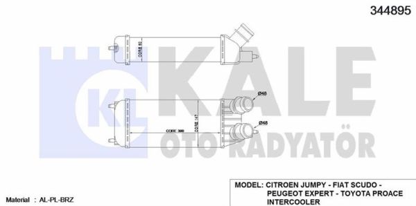 Scudo 1.6 mjt İntercooler Radyatörü Kale KLR-344895