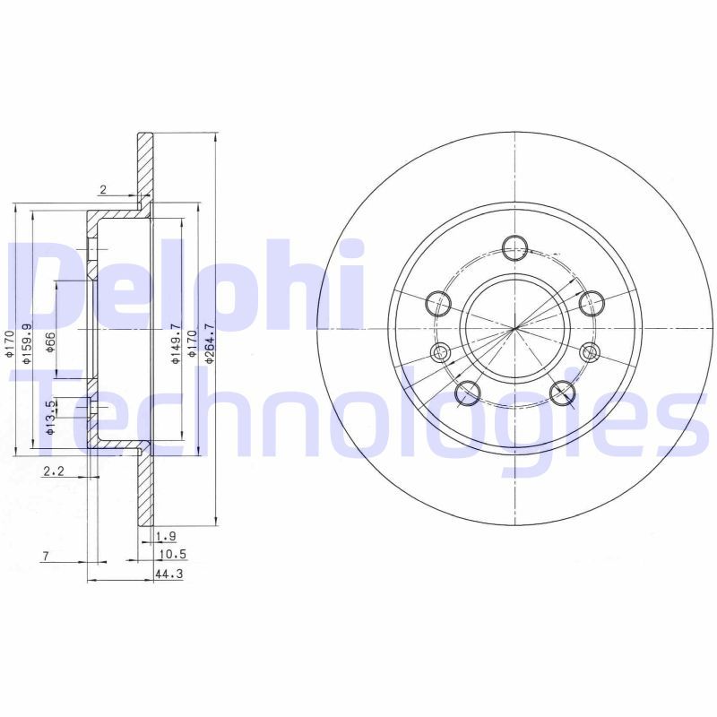 Renault Safrane 1992-2000 Arası 2.5 dT, 3.0 V6, 2.0 16V Delphi Marka Arka Fren Diski