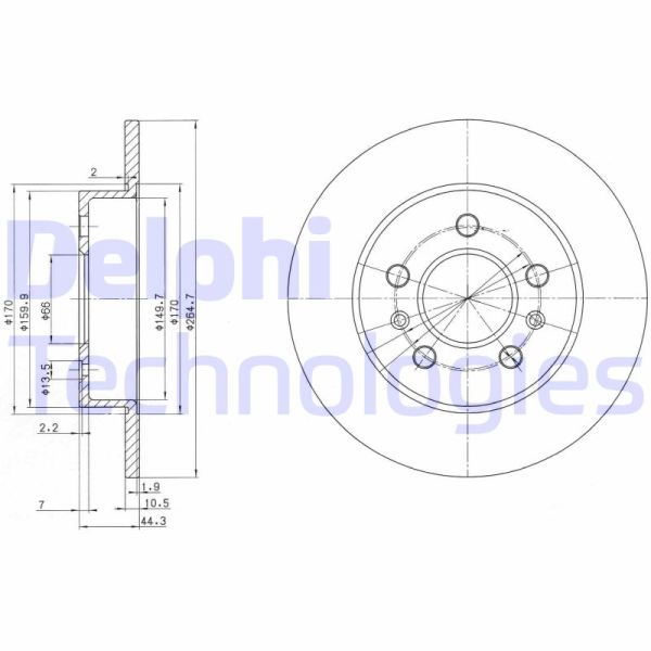 Renault Safrane 1992-2000 Arası 2.5 dT, 3.0 V6, 2.0 16V Delphi Marka Arka Fren Diski