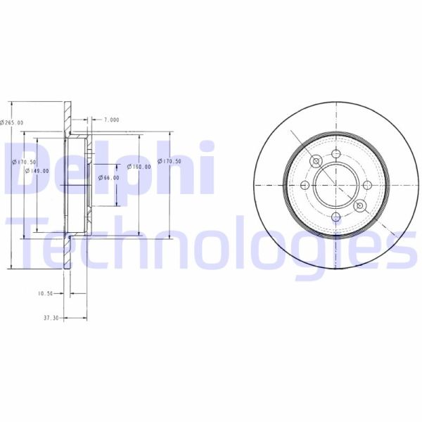 Renault Safrane 1992-1997 Arası 2.1 dT, 2.0 Delphi Marka Arka Fren Diski