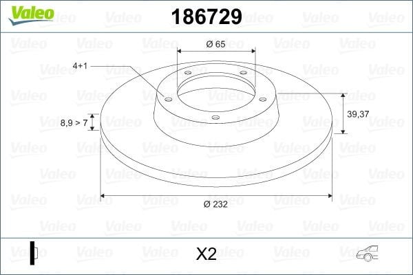 Volkswagen Polo 1995-2009 Arası 1.8 Valeo Marka Arka Fren Diski