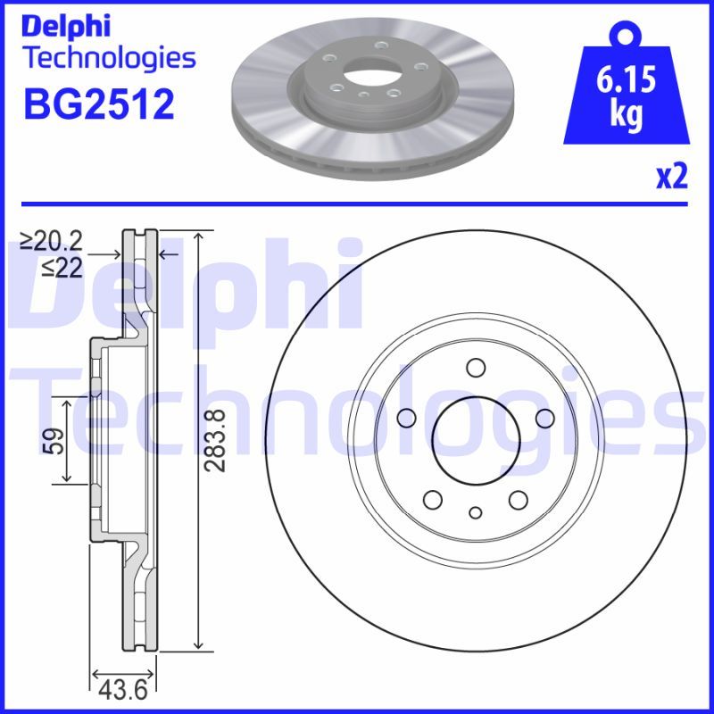 Alfa Romeo 164 1987-1998 Arası 2.0 V6 Turbo, 3.0 V6, 3.0 24V, 2.5 TD, 3.0 i.e. QV Delphi Marka Ön Fren Diski