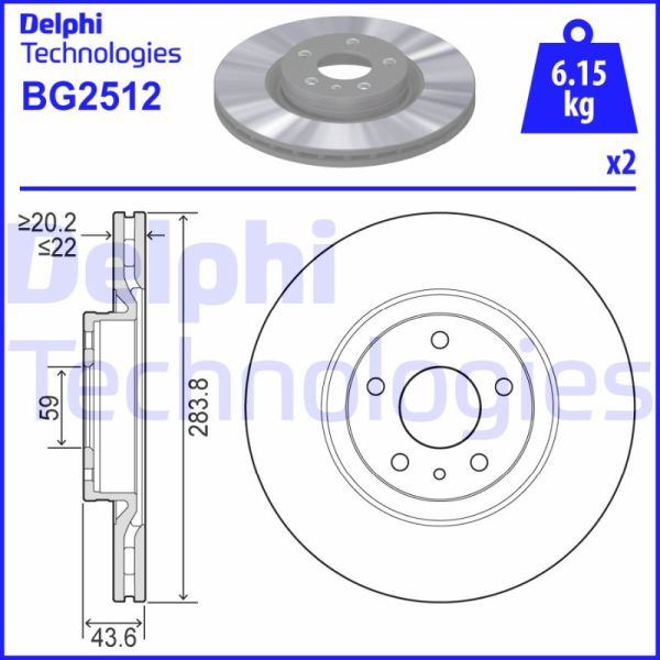 Alfa Romeo 164 1987-1998 Arası 2.0 V6 Turbo, 3.0 V6, 3.0 24V, 2.5 TD, 3.0 i.e. QV Delphi Marka Ön Fren Diski