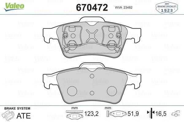 Renault Laguna 2001-2007 Arası 1.9 dCi, 1.6 16V, 3.0 V6 24V, 1.8 16V Valeo Marka Arka Balata