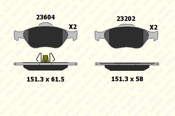 Ford Fiesta 1995-2006 Arası 1.3 i Kale Marka Ön Balata