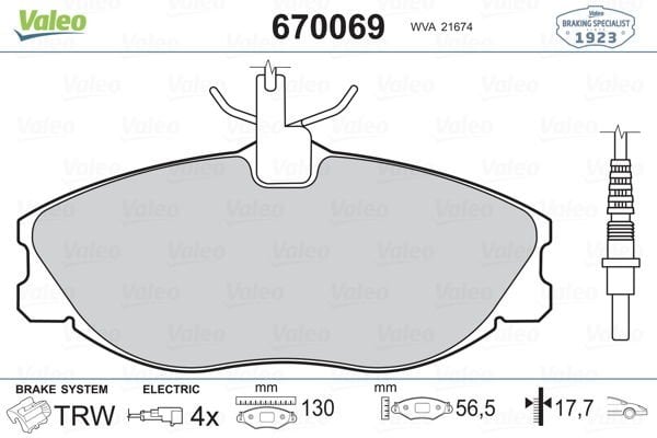 Peugeot 406 1995-2005 Arası 3.0 24V Valeo Marka Ön Balata