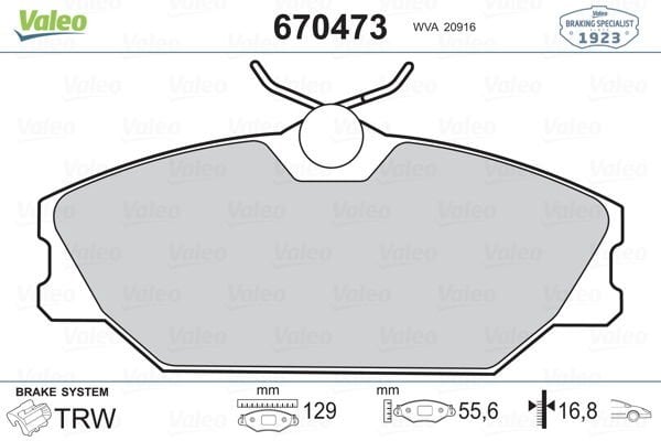 Renault Safrane 1996-2000 Arası 2.0 16V, 2.5 20V, 2.2 dT Valeo Marka Ön Balata