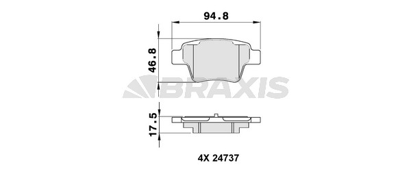 Peugeot 207 2006-2015 Arası 1.6 16V Turbo Braxis Marka Arka Balata